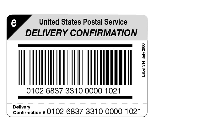 Shows Label 314, Delivery Confirmation. (enlarged image)