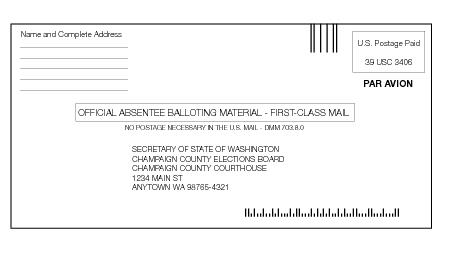 Shows the format for balloting material envelope.