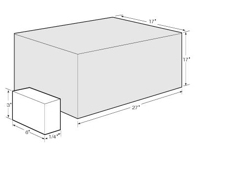 Shows the dimensions for letter-size mail, flat-size mail, and machinable parcels.