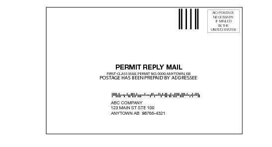 Shows the format elements for Permit Reply Mail label as described in the accompanying text.