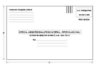 Shows the format for balloting material postcard. (click for larger image)