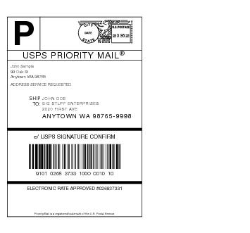 Shows an electronic service option identification label.