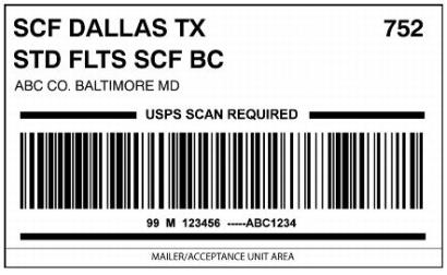 Exhibit 3.4.6 Intelligent Mail Container Label - Optional Format with Restricted Mailer Area