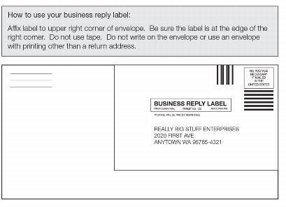 Exhibit 1.4.9 Instructions for Affixing Business Reply Label