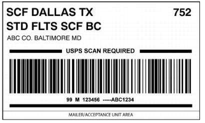 Exhibit 3.4.6 Intelligent Mail Container Label - Optional Format with Restricted Mailer Area