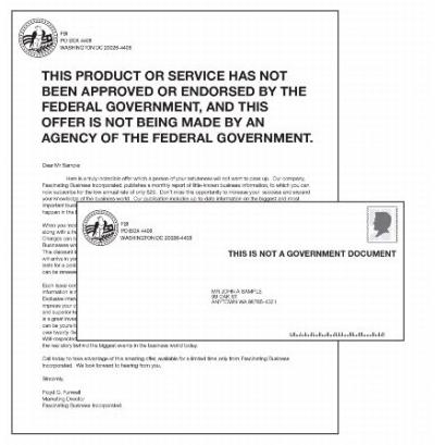 Exhibit 9.2.3b Disclaimers for Solicitations Implying Federal Connection Exhibit 9.2.3b Disclaimers for Solicitations Implying Federal Connection