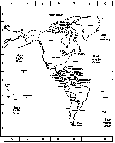 western hemisphere political map blank