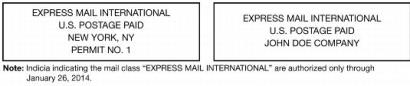 Express Mail International indicia.