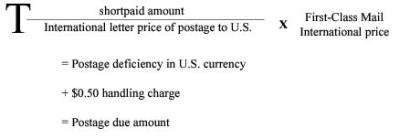 postage due formula