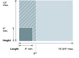 This graphic shows an example of rigidity thickness. Minimum thickness is 0.009 inches and maximum thickness is 1 ¼ inches.