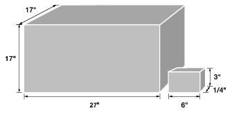 This graphic shows the minimum and maximum dimensions for a machinable parcel as described in the text.