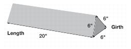 Measuring length and girth for a 3-sided tube.