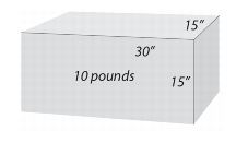 Ten pound parcel measuring 30 inches long, 15 inches wide, and 15 inches tall. Balloon price example.