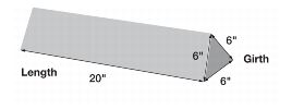 Measuring length and girth for a 3-sided tube.