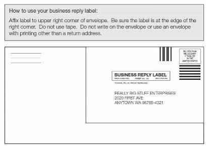 Exhibit 1.4.8 Instructions for Affixing Business Reply Label
