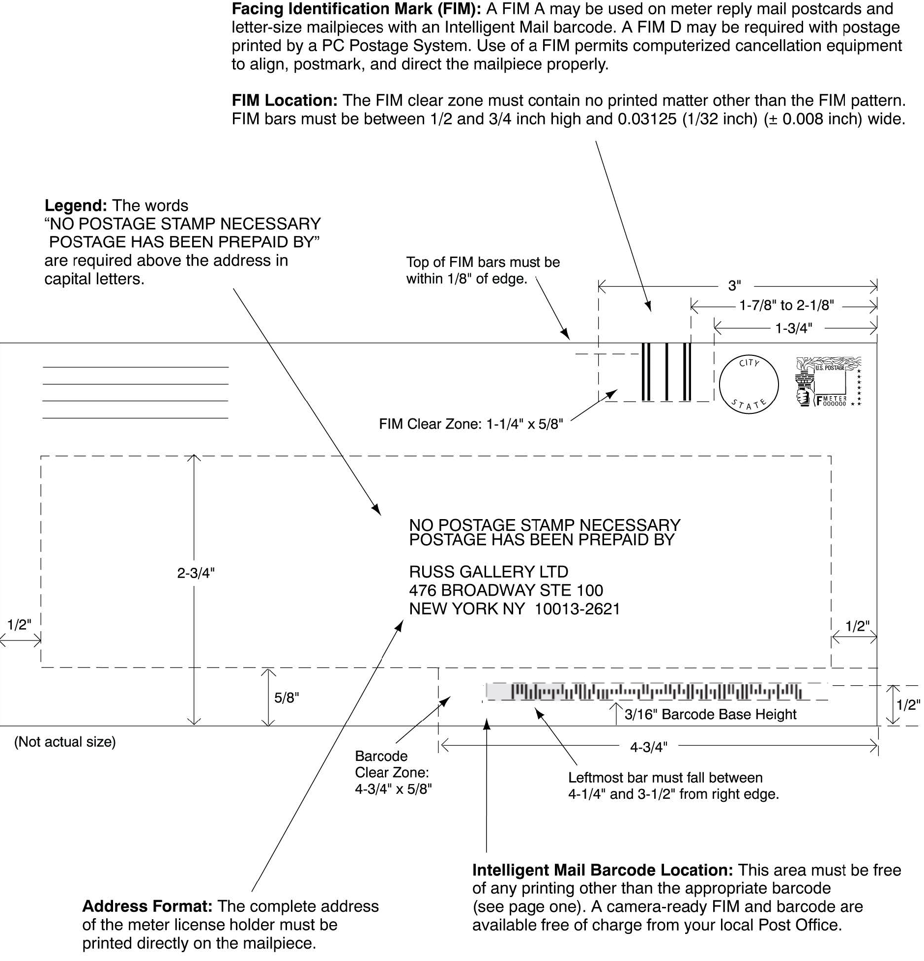 Layout guidelines for meter reply mail