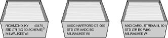 Traying sequence for USPS Marketing Mail automation letters. Traying sequence for USPS Marketing Mail automation letters.
