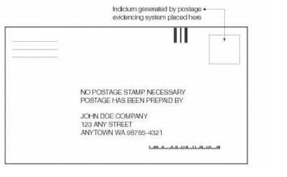 505 Return Services Postal Explorer - prepaid metered reply mail address side example