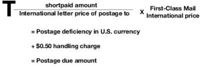 postage due formula