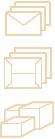 This graphic is a symbolic representation of discount mail shapes.