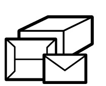 Letters, Flats, and parcels shape icon