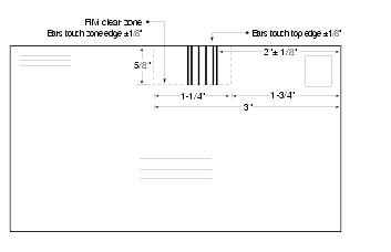 Shows the specifications for placement of a facing identification mark on First-Class Mail.