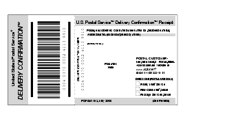 Shows Form 152, Delivery Confirmation receipt.