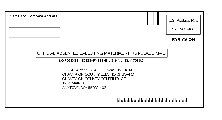 Shows the format for balloting material envelope.