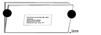 Illustration showing sealing of self-mailer with tabs with spine on the bottom (click for larger image)