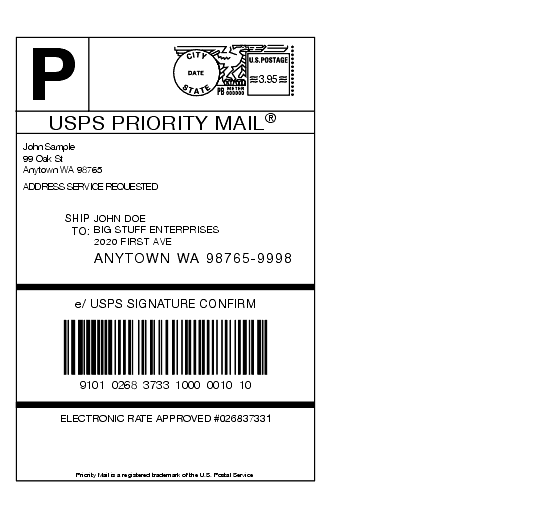 Shows an electronic service option identification label.