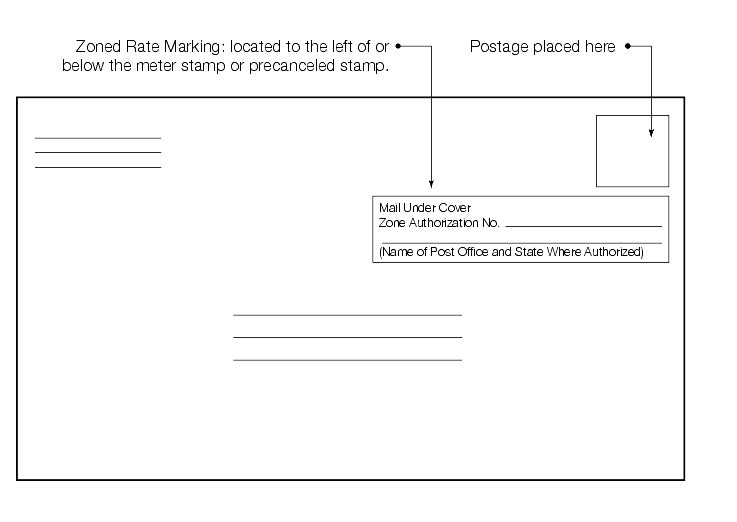 Shows prohibited imitations of stamps and official markings.