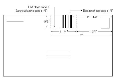 Shows the specifications for placement of a facing identification mark on First-Class Mail.