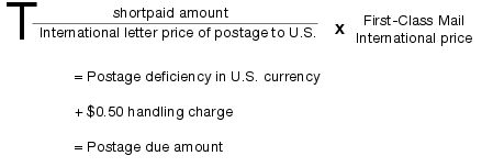 postage due formula