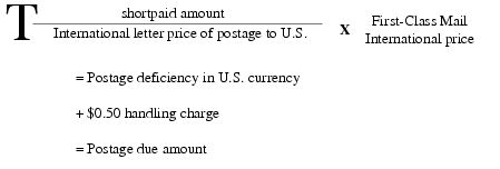 postage due formula