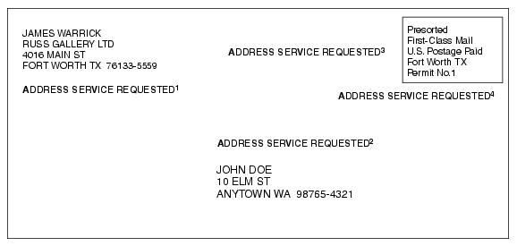 This graphic describes Meter Reply Mail layout standards as described in the text.