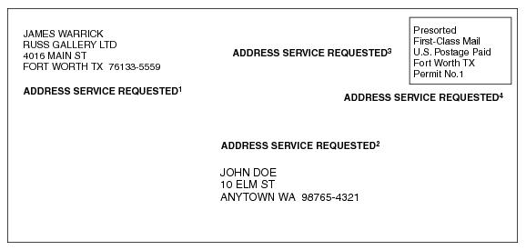 This graphic describes Meter Reply Mail layout standards as described in the text.