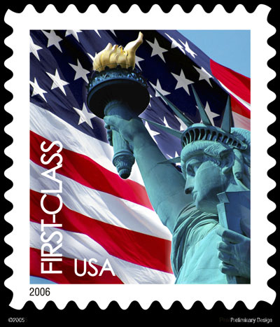 Graphic illustrates the stamp described in the text below it.