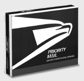 This is a graphic of Priority Mail container as described in the text.  
