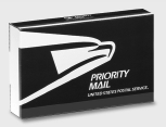 This is a graphic of Priority Mail container as described in the text.  