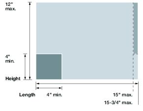 This graphic shows an example of rigidity thickness.  Minimum thickness is 0.009 inches and maximum thickness is 1 � inches.