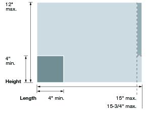 This graphic shows an example of rigidity thickness. Minimum thickness is 0.009 inches and maximum thickness is 1 ¼ inches.