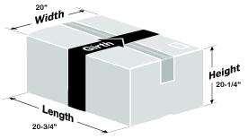This graphic shows a rectangular box with dimension for length, height, and width as described in the text