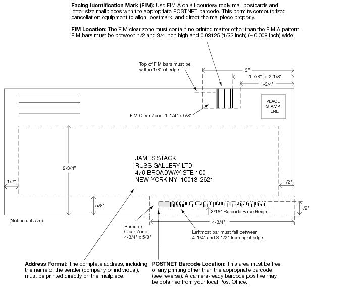 This graphic shows Business Reply Mail standards as described in the text.