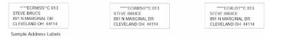 Sample Address Labels