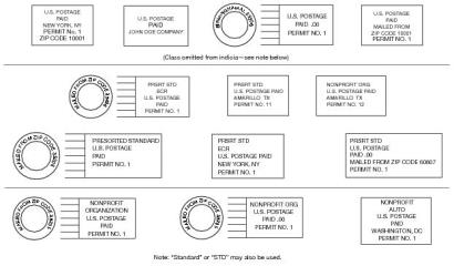 Permit imprints - standard mail