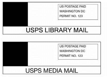 Exhibit 3.4 USPS retail ground and package services indicator examples. Two sample labels with USPS retail ground and USPS media mail service indicators.