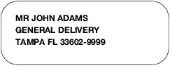 Print General Delivery in caps on delivery address line.